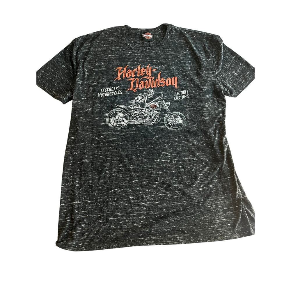 Harley Davidson Graphic Grey Shirt Biker T Shirt Gail's Kansas City Missouri-XL